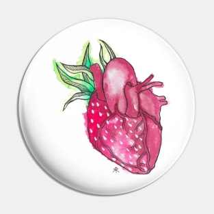 Le Coeur Fraise by Skye Rain Art Pin