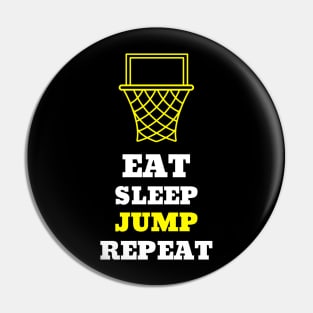 FUNNY Sports Basketball Saying Yellow White Pin