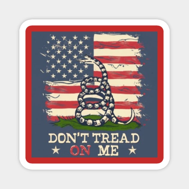 Don’t tread on me usa flag Magnet by AKRAM DESIGNEZZ