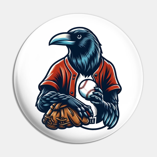 crows play baseball Pin by Rizstor