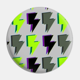 Lightning Bolts in Green, Purple and Black Pin