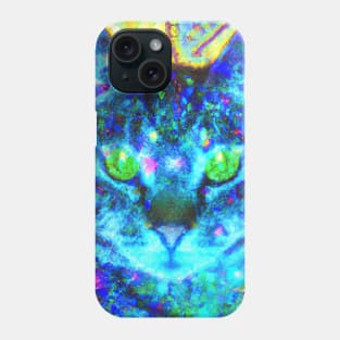 Blue Kitty Cat Batik Design Phone Case