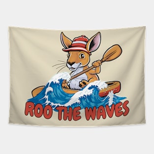 Kayaking kangaroo Tapestry