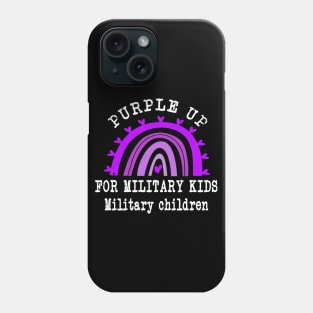 Purple Up For Military Kids Military Child Month Rainbow Phone Case