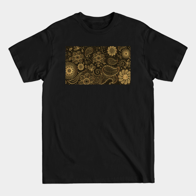 Golden Paisley Pattern - Pattern Mask - T-Shirt