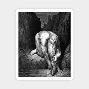 High Resolution Gustave Doré Illustration Lucifer With Judas Magnet