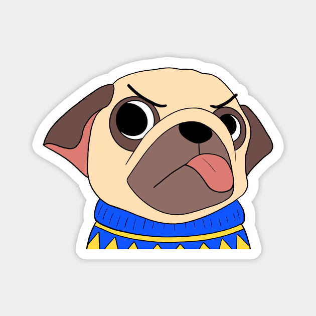 Funny Pug Magnet by IdinDesignShop