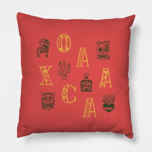 Oaxaca Alphabets - Salmon Pink Pillow