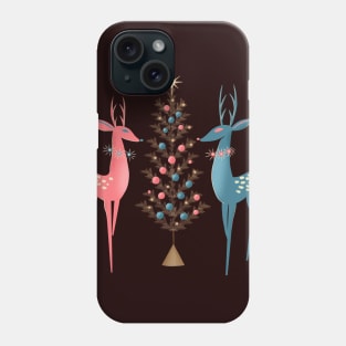 Midcentury Pink And Aqua Holiday At The North Pole Phone Case