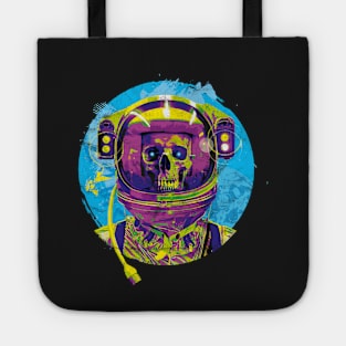 Grinning Astronaut Skull Tote