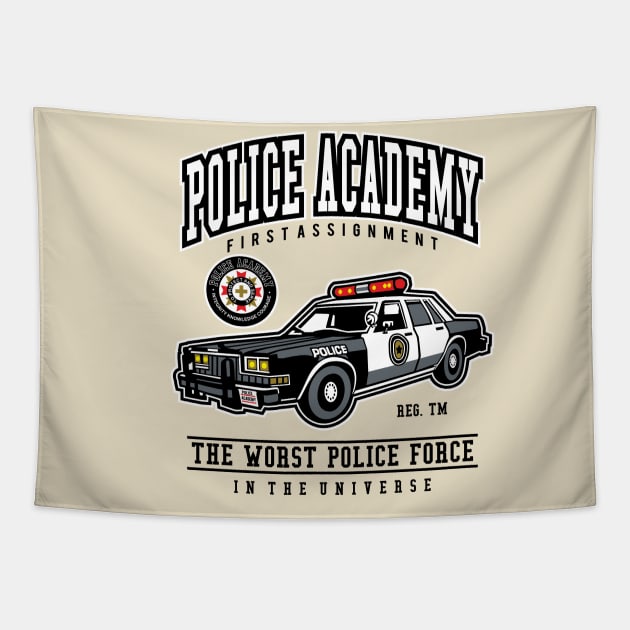 Police academy Tapestry by OniSide