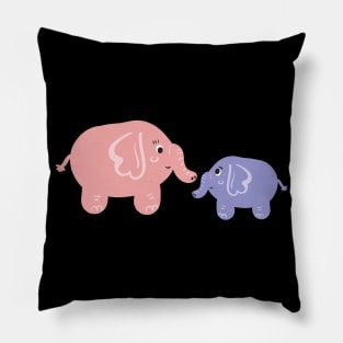 Mom and Baby elephants Pillow