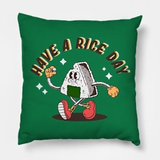 retro cartoon sushi onigiri Pillow