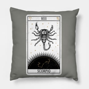 Scorpio Distressed Goth Tarot Zodiac Sign Pillow