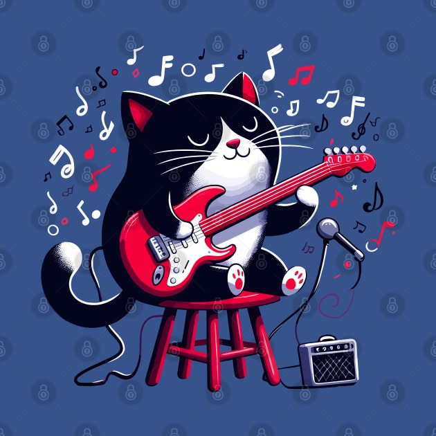 Cat Playing Guitar by Graceful Designs