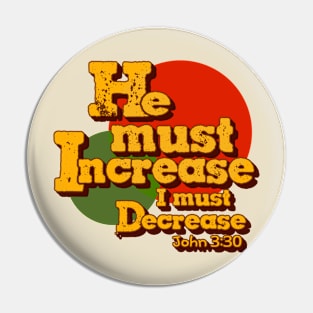 He must increase, but I must decrease. John 3:30 Pin