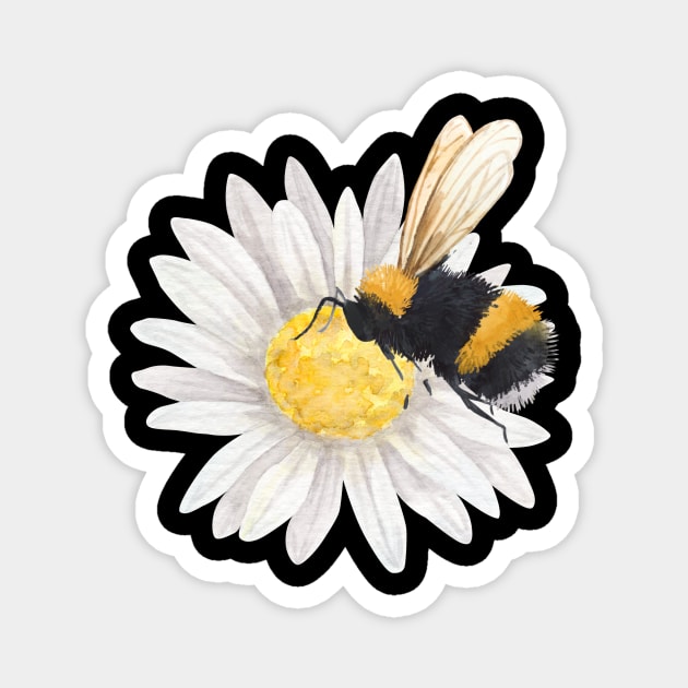 Bee and Daisy Honey Magnet by Pastel Potato Shop