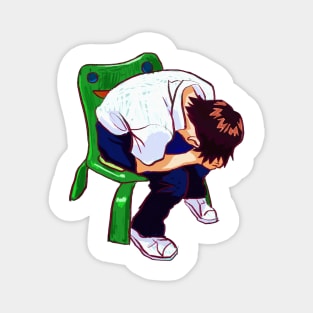 shinji in the froggy chair Magnet