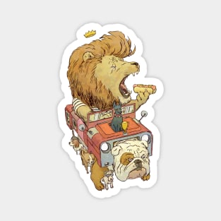 Lion in a Dog Car Magnet