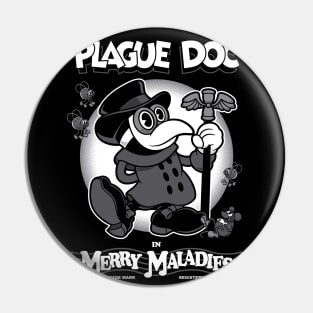 Merry Maladies - Vintage Cartoon Plague Doctor - Rubber Hose Pin