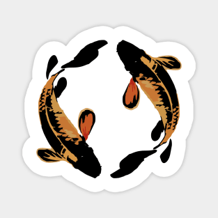 KOI FISH IN BLACK YELLOW BODY COLOR Magnet