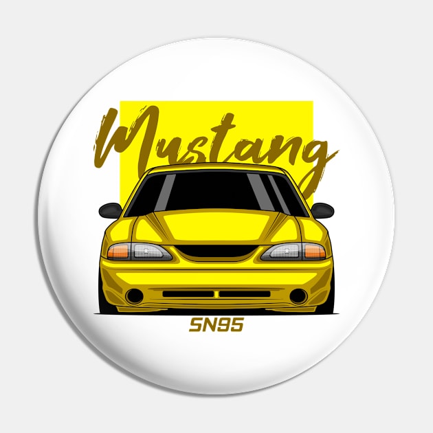 Front Yellow MK4 Stang Muscle Pin by GoldenTuners