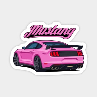 Rear Car Mustang pink Magnet