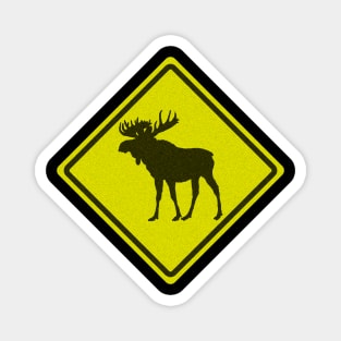 Caution Moose Magnet