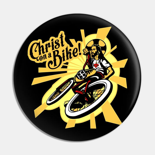 Christ on a Bike Pin by AngryMongoAff