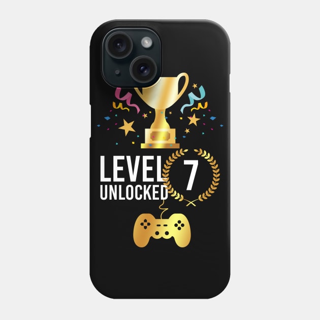 7th Birthday | Seven Birthday | Level 7 Unlocked Awesome | Video Gaming Gift Ideas | Game Lover Gift| Retro Gamer Birthday Gift Phone Case by johnii1422