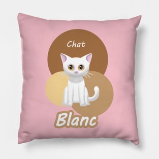 Colorful Chat Blanc Pillow