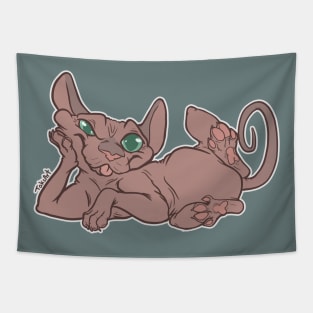 Posing Sphynx Cat Tapestry