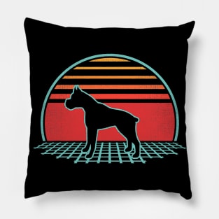 Boxer Dog Retro Vintage 80S Style Pillow