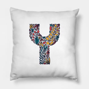 Tropical Letter Y Pillow