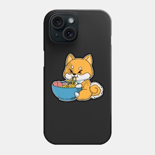 Anime Kawaii Ramen Eating Fox Japanese Noodles Phone Case