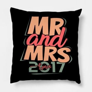 'Mr and Mrs Since 2017' Cute Anniversary Gift Pillow