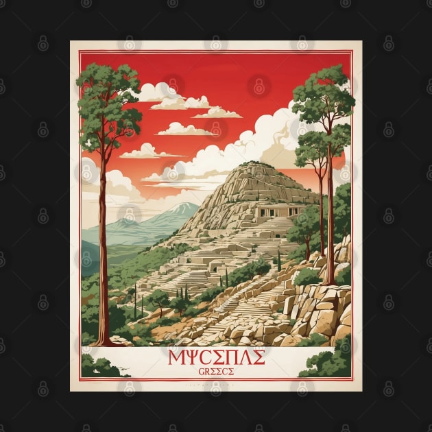 Mycenae Greece Tourism Vintage Travel Poster by TravelersGems