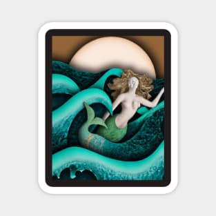 The Mermaid art for sea lovers and ocean lovers who love the ocean and sea creatures Magnet