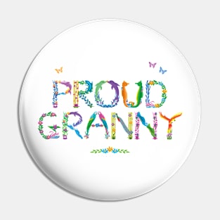 PROUD GRANNY - tropical word art Pin