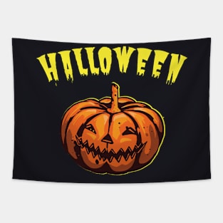 Halloween Pumpkin Head Tapestry