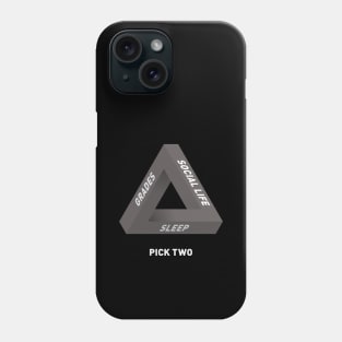 Impossible Triangle of Student Life - Greyscale Phone Case