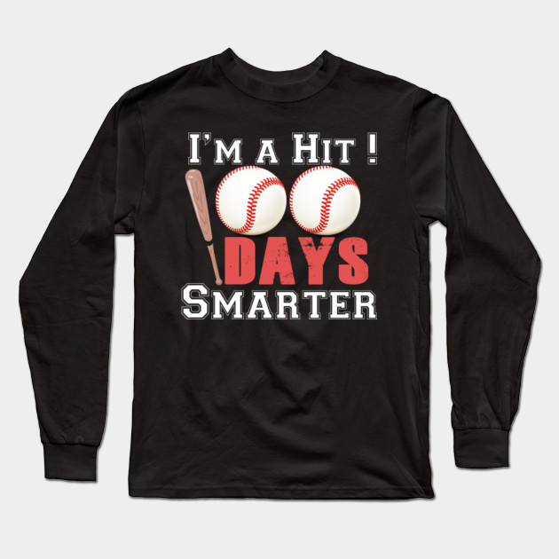 100th Day Of School Shirt Party 100 Days Baseball Sport Idea For Boys This Cute Is Perfect For A Grade School Long Sleeve T Shirt Teepublic