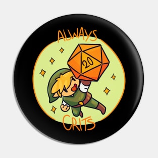 D20 Natural 20 - Dark Mode Pin