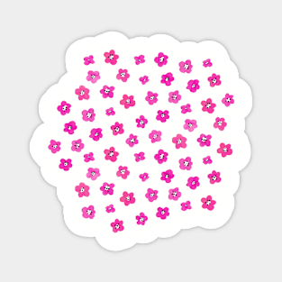 Delicate pink watercolour flowers with spots Magnet