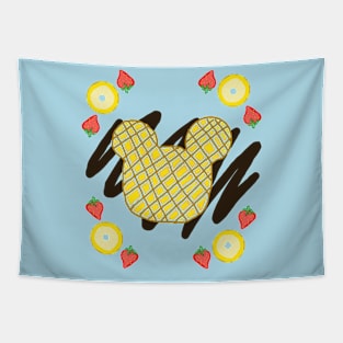 Bear shaped waffle Tapestry