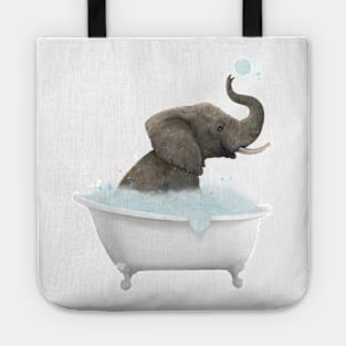 Cute Elephant in Bathtub Tote