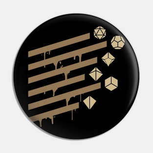 Dripping Brown Paint Polyhedral Dice Set Pin