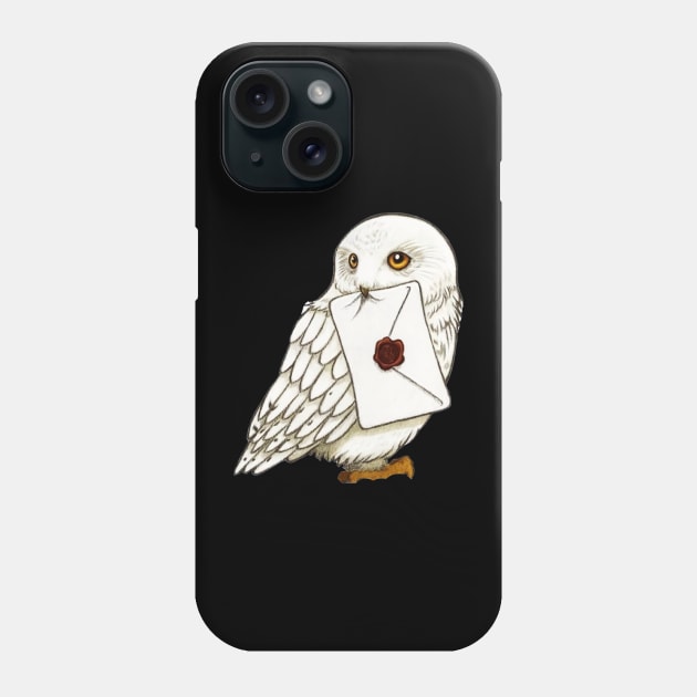 White Mail Owl Phone Case by TaipsArts