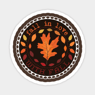 Lovely fallen leaves seal [crunchy] Magnet