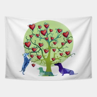 Dachshund Hearts Garden Tapestry